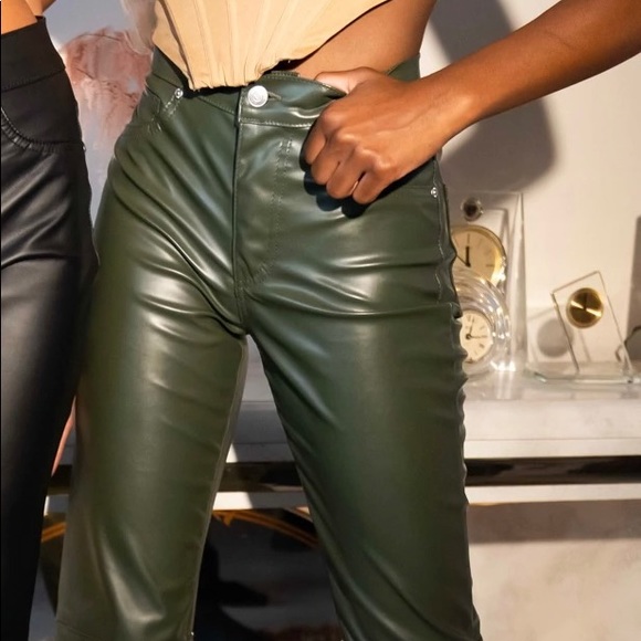 NWT green vegan leather high rise pants from Revice Denim-909 On the Rox - Picture 4 of 4